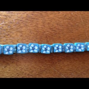 15” blue flower choker